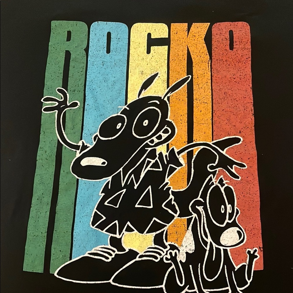 Nickelodeon Black Tee with Rocko's Modern Life Design